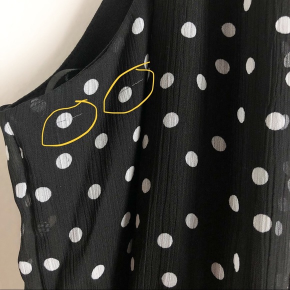 WHBM High Low Polka Dot Black Dress Size 16 - Picture 8 of 8